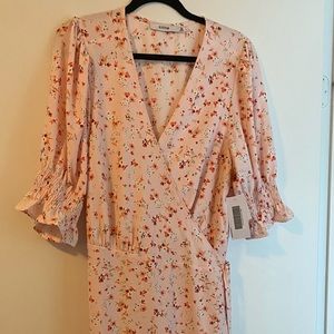 JustFab Floral maxi wrap dress